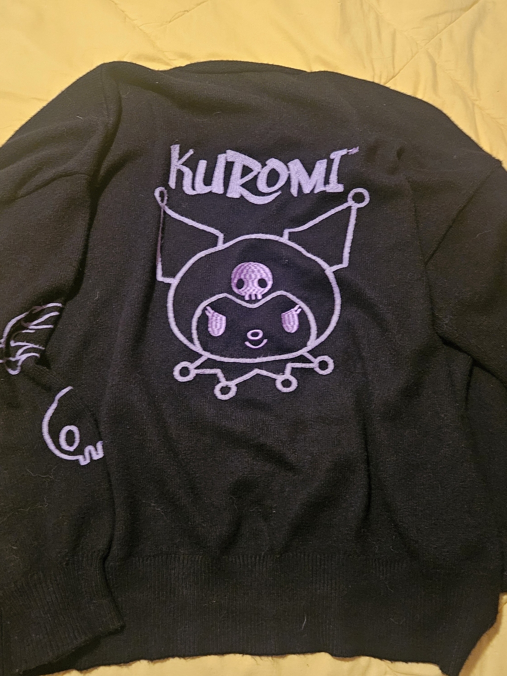Kuromi Hello Kityy Forever 21 Black Sweater with Purple Kuromi Graphic